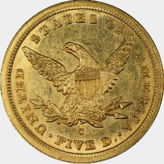 1841-C  Five Dollar reverse