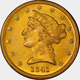 1841-D  Five Dollar obverse