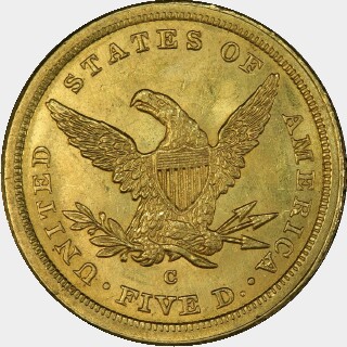 1842-C  Five Dollar reverse