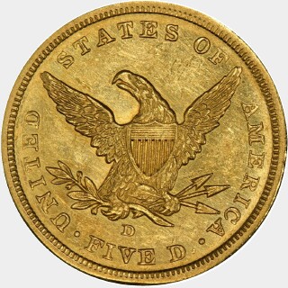 1842-D  Five Dollar reverse