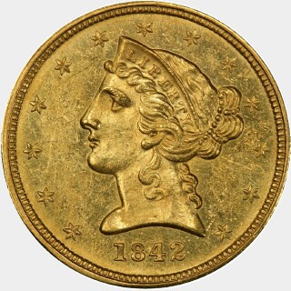 1842-D  Five Dollar obverse