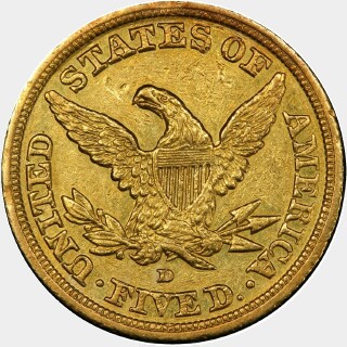 1842-D  Five Dollar reverse