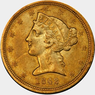 1842-O  Five Dollar obverse