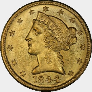 1844-C  Five Dollar obverse