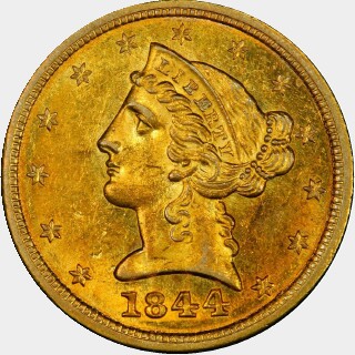 1844-D  Five Dollar obverse
