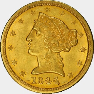 1844-O  Five Dollar obverse