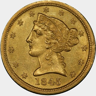 1845-O  Five Dollar obverse