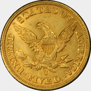 1846-C  Five Dollar reverse