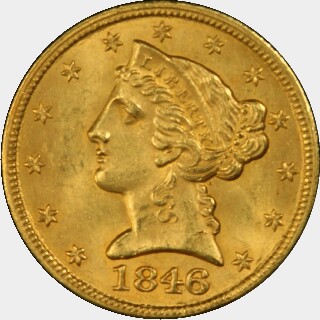 1846-C  Five Dollar obverse
