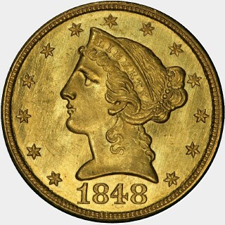1848-C  Five Dollar obverse