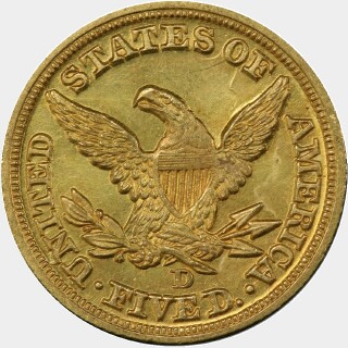 1848-D  Five Dollar reverse