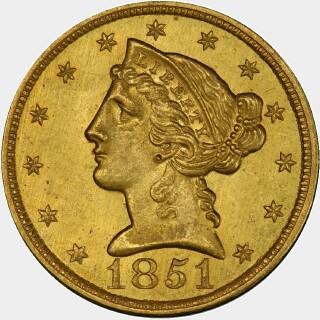 1851-C  Five Dollar obverse