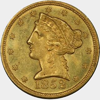 1852-C  Five Dollar obverse