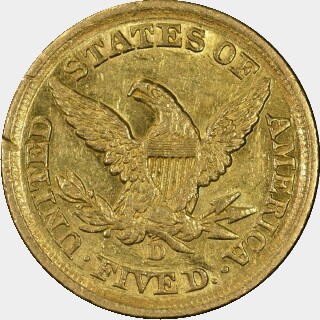 1852-D  Five Dollar reverse