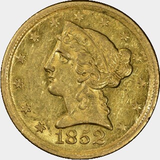 1852-D  Five Dollar obverse