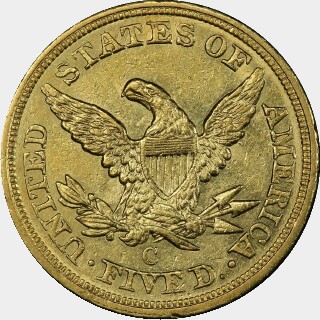 1853-C  Five Dollar reverse