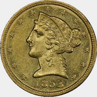 1853-C  Five Dollar obverse