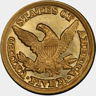1853-D  Five Dollar reverse