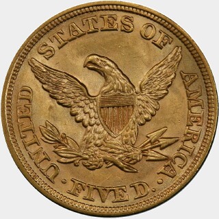 1854  Five Dollar reverse