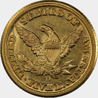 1859-D  Five Dollar reverse