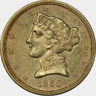 1866-S  Five Dollar obverse