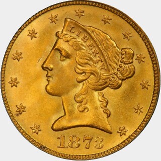 1873  Five Dollar obverse