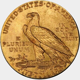 1908-D  Five Dollar reverse