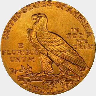 1909  Five Dollar reverse
