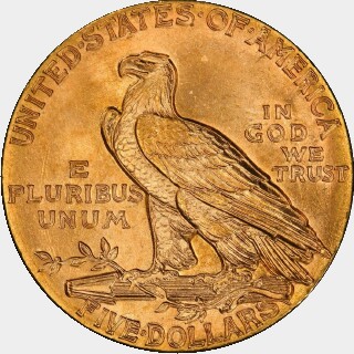 1910  Five Dollar reverse