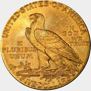 1911  Five Dollar reverse
