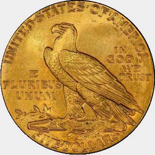 1913  Five Dollar reverse