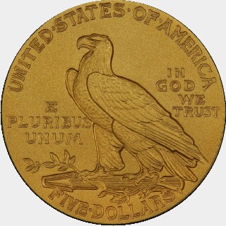 1908  Five Dollar reverse