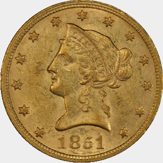 1851  Ten Dollar obverse
