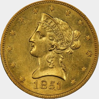 1851-O  Ten Dollar obverse