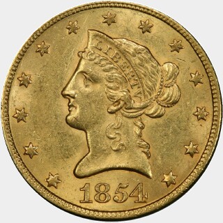 1854  Ten Dollar obverse