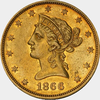 1866 Proof Ten Dollar obverse