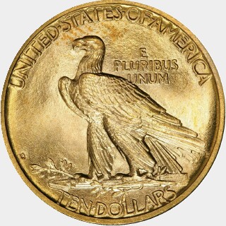 1908-D  Ten Dollar reverse