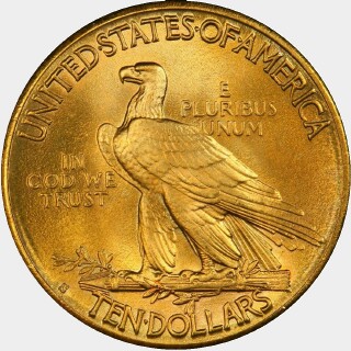 1908-S  Ten Dollar reverse