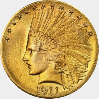 1911-D  Ten Dollar obverse