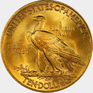 1915  Ten Dollar reverse