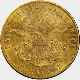 1861-S  Twenty Dollar reverse