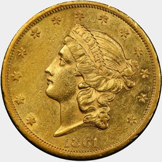 1861-S  Twenty Dollar obverse