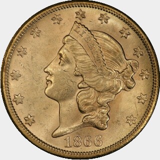 1866-S  Twenty Dollar obverse