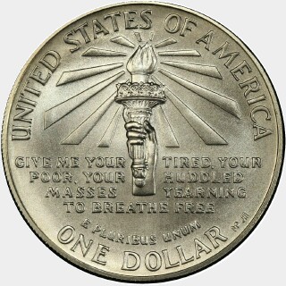 1986-P  One Dollar reverse