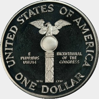 1989-S Proof One Dollar reverse