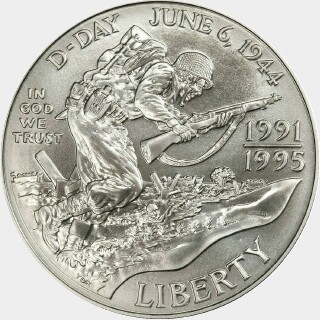 1991-95-D  One Dollar obverse