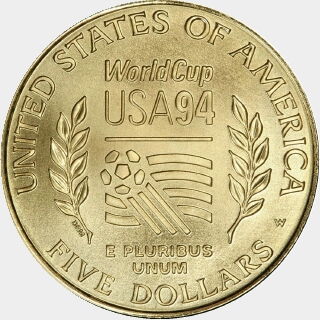 1994-W  Five Dollar reverse