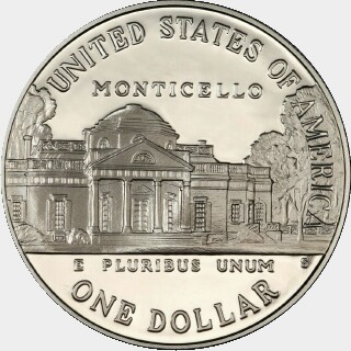 1993-S Proof One Dollar reverse