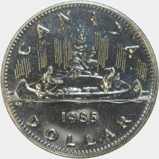 1985 Prooflike One Dollar reverse