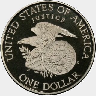 1998-S Proof One Dollar reverse